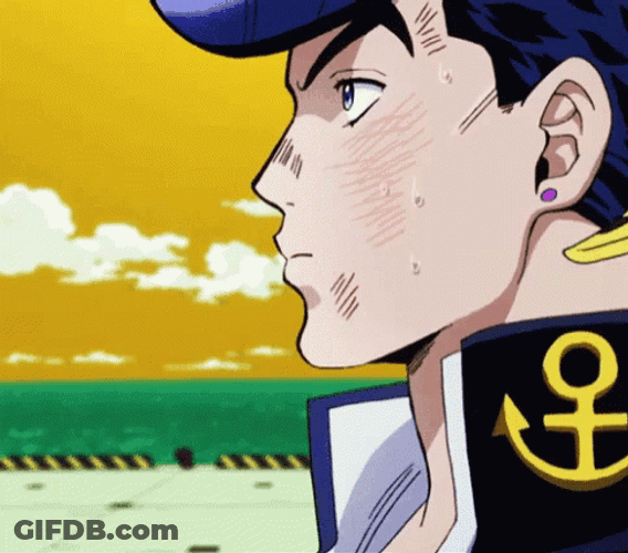 Anime Jojo's Bizarre Josuke Higashikata Pouty Lips GIF