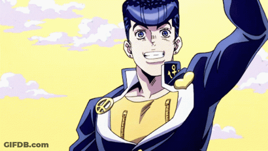 Anime Jojo's Bizarre Josuke Waving Hello GIF