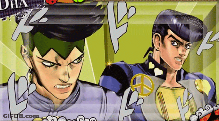Anime Josuke Higashikata And Rohan Kishibe Unison GIF