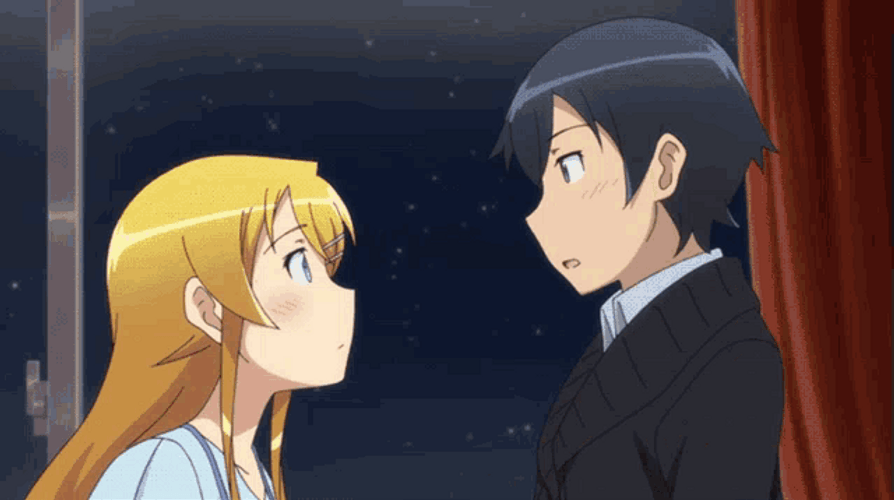 Anime Kiss On Cheeks GIF