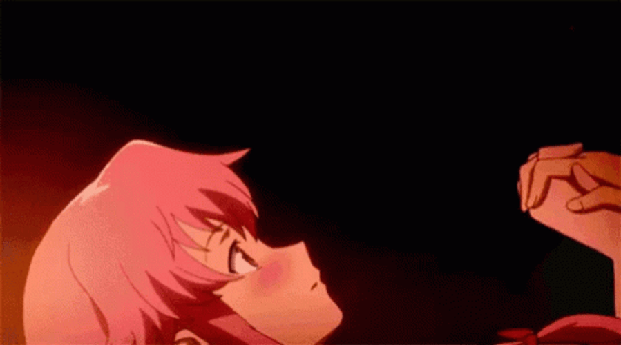 Anime Kissing Yuno Gasai Future Diary GIF
