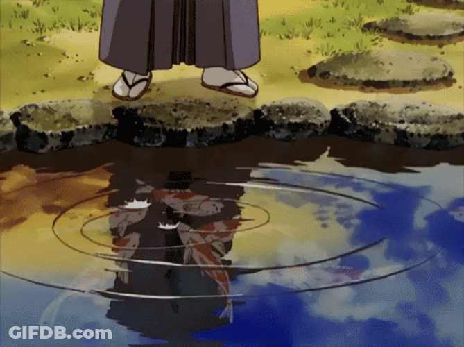 Anime Koi Fish Feeding GIF