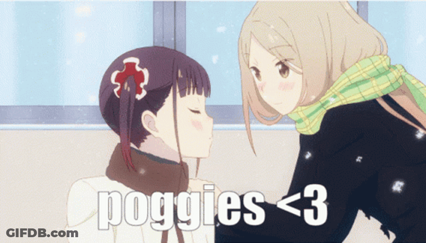 Anime Kotone Noda Kiss In Winter Snow GIF