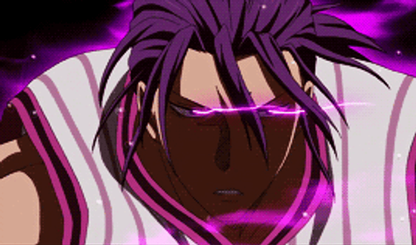 Anime Kuroko Basketball Murasakibara Atsushi Purple  Laser Eyes GIF