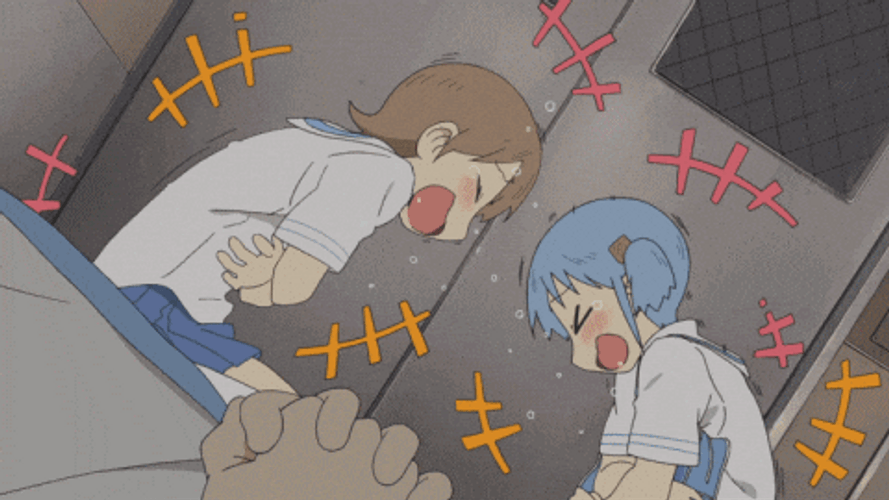 Anime Laugh Nichijou Mio Naganohara Yuko Aioi GIF