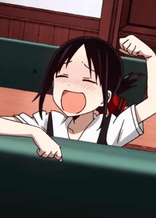 Anime Laughing Kaguya Shinomiya Burst Into Laughter GIF