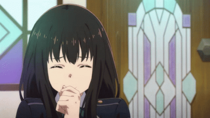 Anime Laughing Lycoris Recoil Takina Inoue GIF