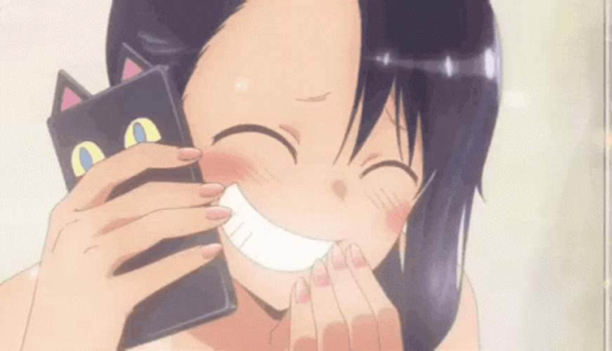 Anime Laughing With Phone Don't Toy With Me Miss Nagatoro GIF