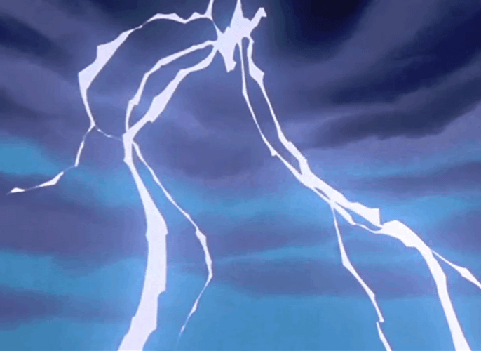 Anime Lightning Strike In Sky GIF