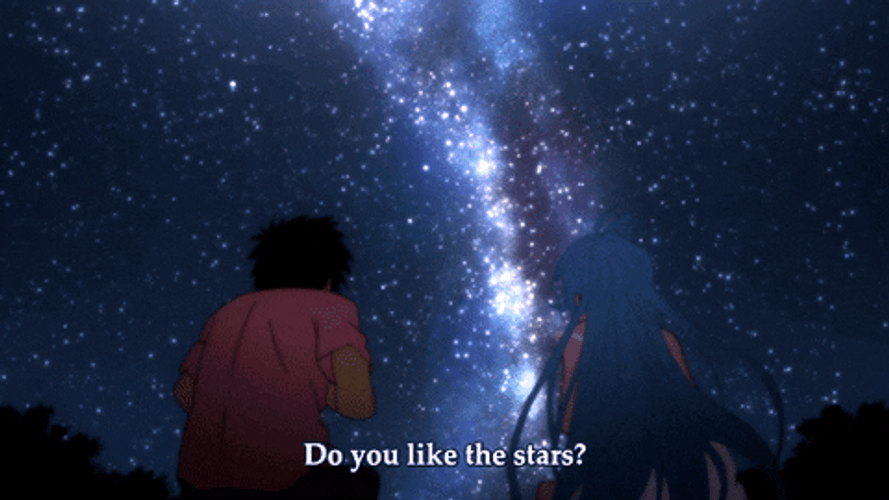 Anime Makoto And Erio Watching Starry Sky GIF