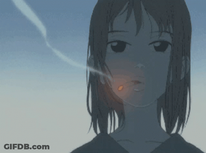 Anime Mamimi Samejima Smoke GIF