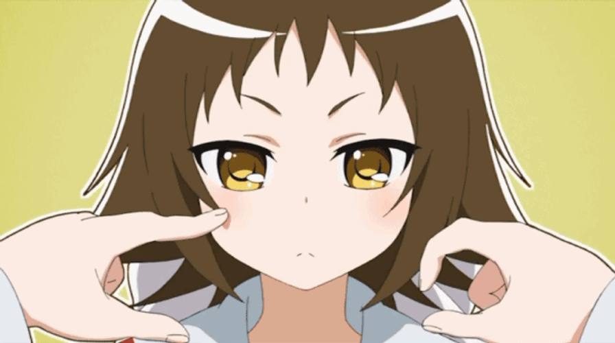 Anime Mashiro Mitsumine Annoyed Face Poke GIF