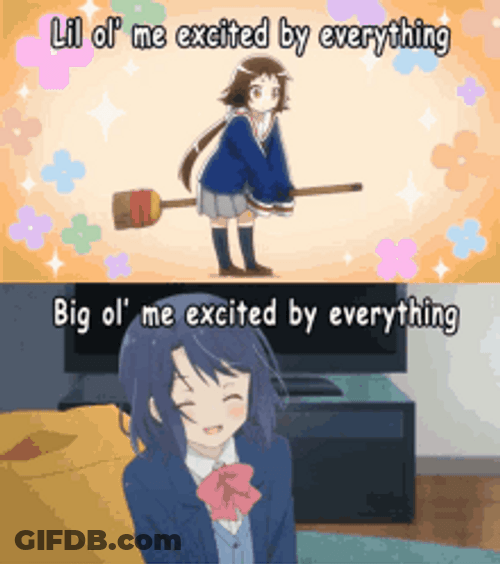 Anime Meme Kid Grown Up Excited Reaction GIF