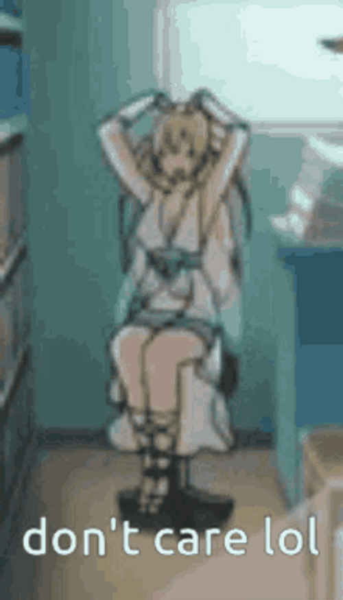 Anime Meme Swivel Chair Spin Dont Care GIF