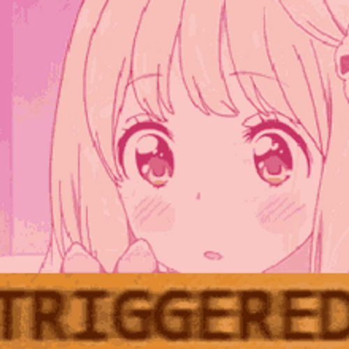 Anime Meme Triggered Face GIF