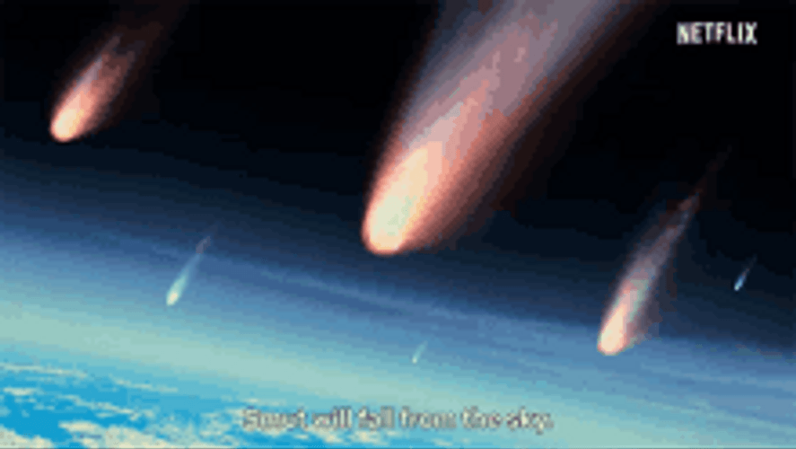 Anime Meteor Shower Falling From Sky GIF