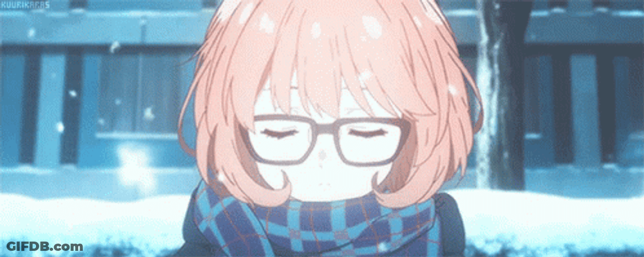 Anime Mirai Kuriyama Sigh Cold In Winter Snow GIF