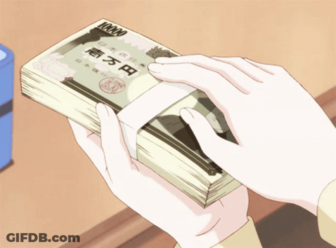 Anime Money Cash Touch Loop GIF