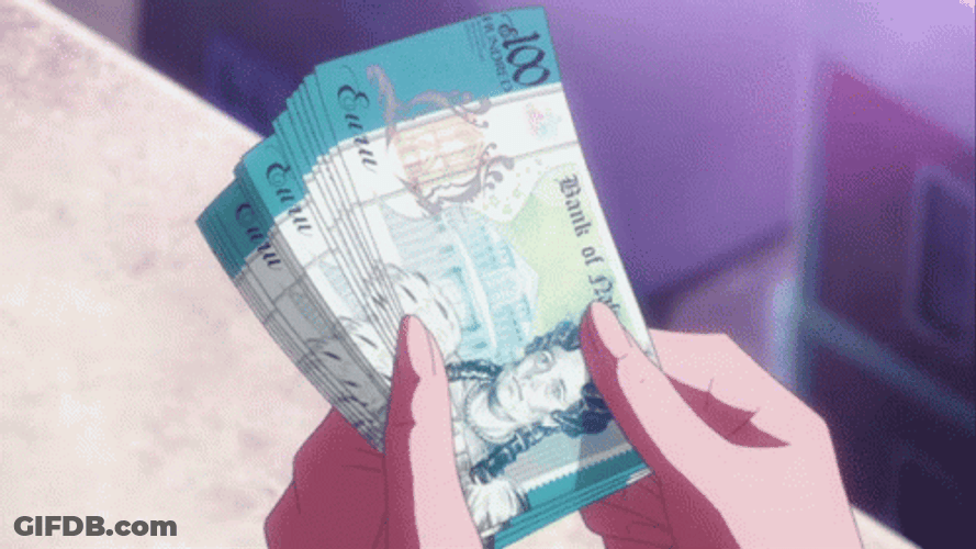 Anime Money Count Birdie Wing GIF