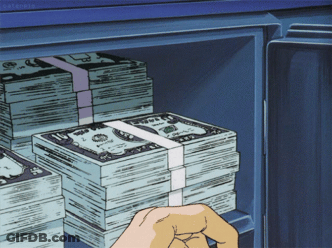 Anime Money Safe 1989 Riding Bean GIF