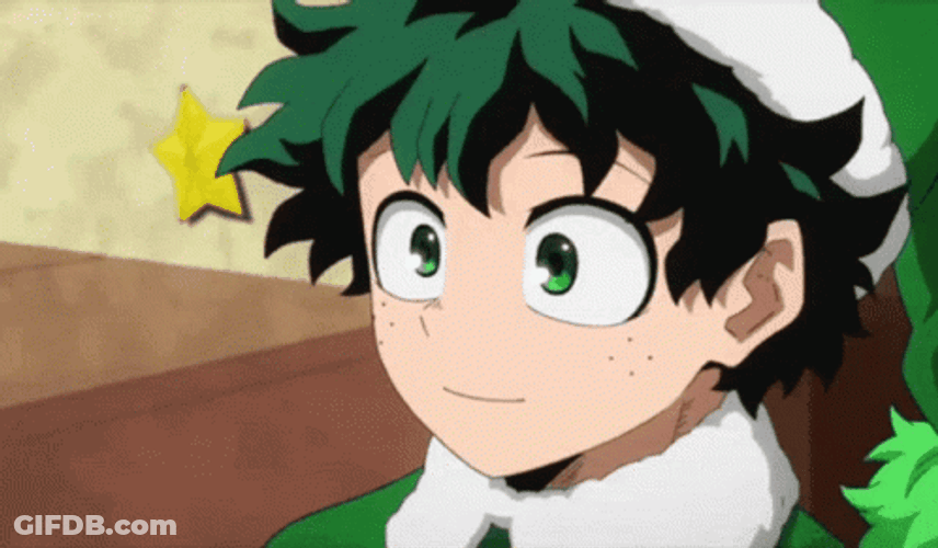 Anime My Hero Academia Izuku Midoriya Christmas Costume GIF
