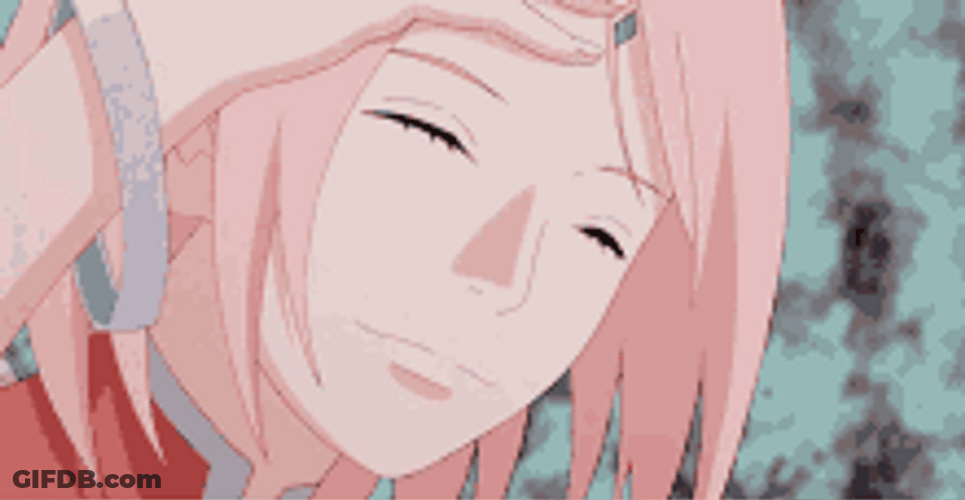 Anime Naruto Sakura Haruno Blink Eyes Pink Hair GIF