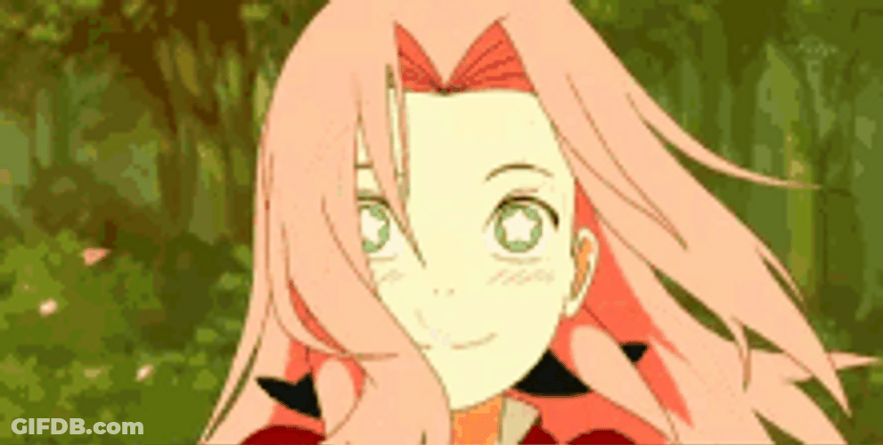 Anime Naruto Sakura Haruno Happy Stars GIF