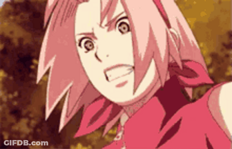 Anime Naruto Sakura Haruno Power Punch GIF