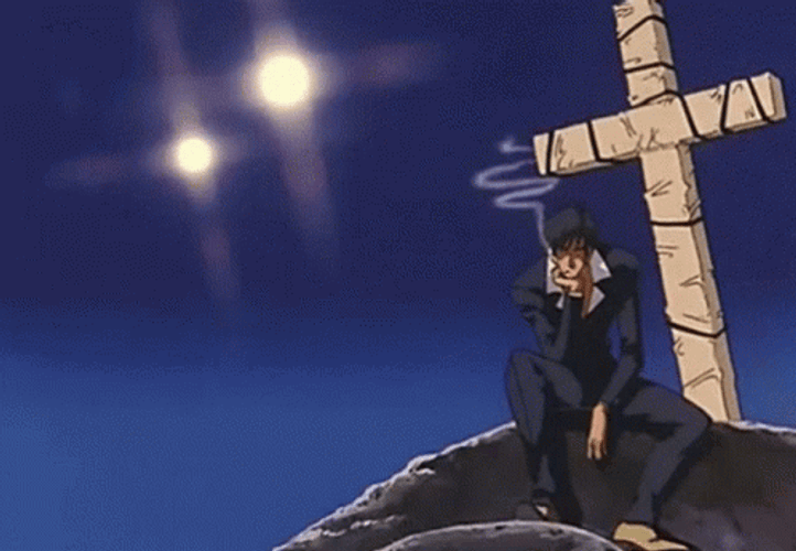 Anime Nicholas Wolfwood Smoking GIF