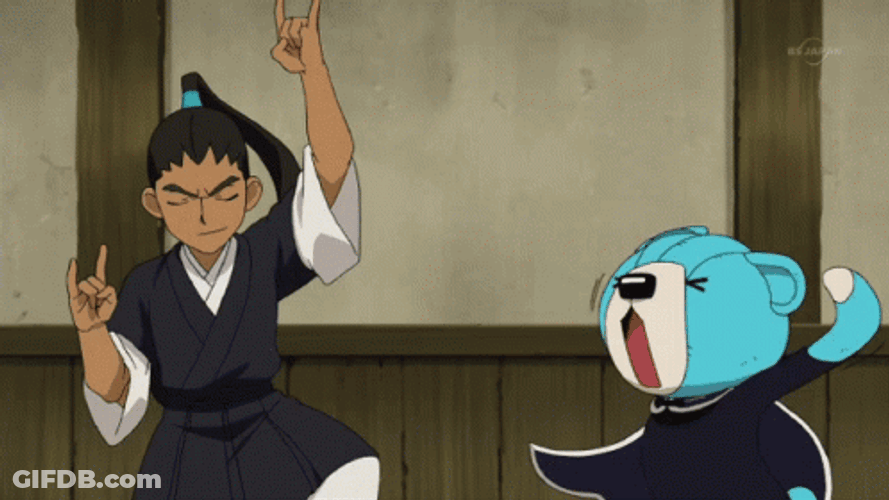 Anime Nishiki Ryouma And Wandaba Funny Dance GIF
