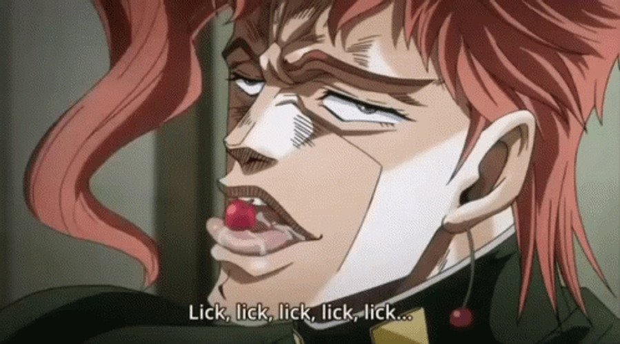 Anime Noriaki Kakyoin Lick Cherry GIF