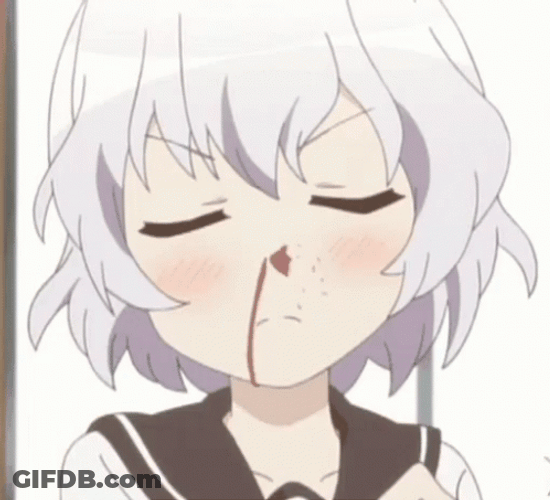 Anime Nose Bleed Dripping Snot Yuru Yuri GIF