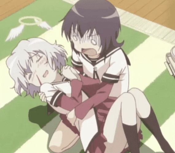 Anime Nose Bleed Halo Angel Collapse GIF