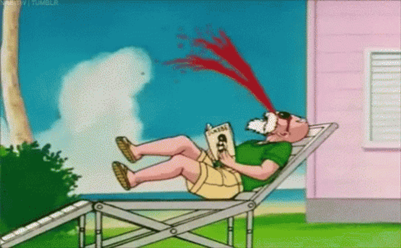 Anime Nose Bleed Master Roshi Reading GIF