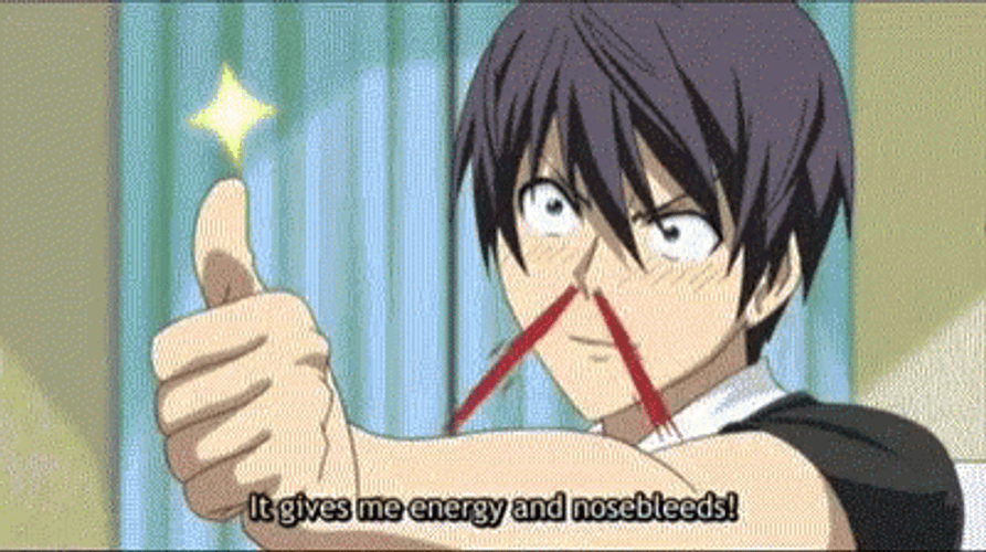 Anime Nose Bleed Thumbs Up Energy GIF
