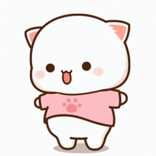 Anime Peach Cat Mochi Jumping Cute GIF
