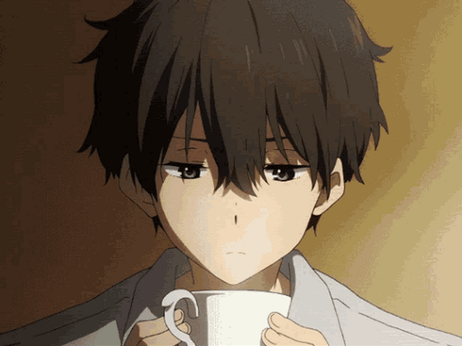 Anime PFP Houtarou Oreki Coffee GIF