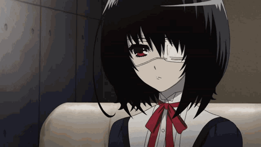 Anime PFP Mei Misaki Drink GIF