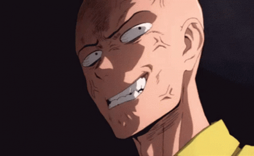 Anime Rage Saitama Gritting His Teeth GIF