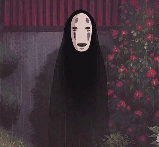 Anime Rain No Face GIF