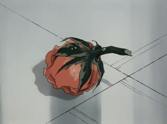 Anime Rain Rose GIF