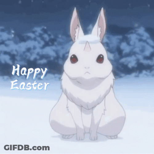 Anime Re Zero Bunny In Snow Happy Easter GIF