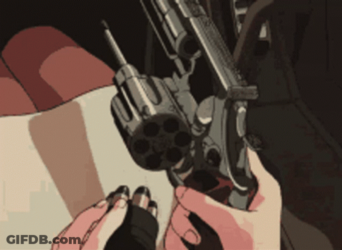 Anime Revolver Reload Spin Gun Animation GIF