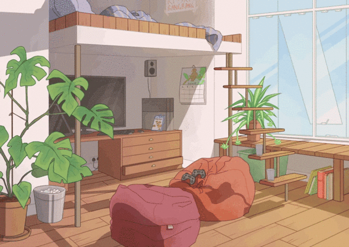 Anime Room Background. GIF