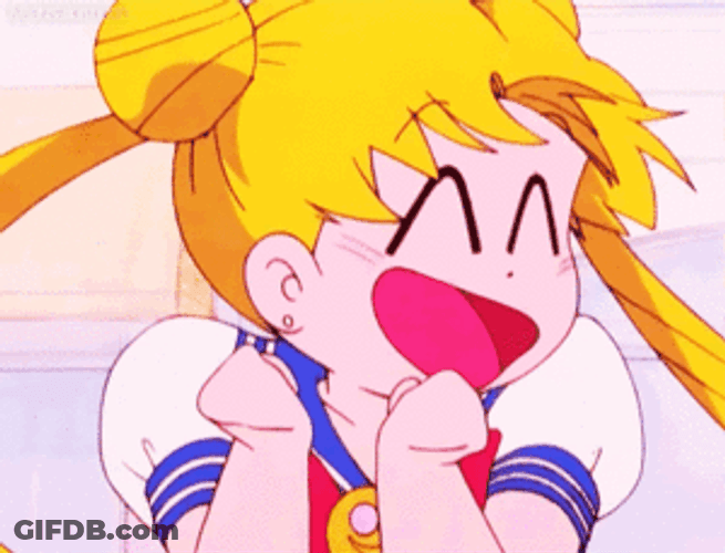 Anime Sailor Moon Shaking Head With Excitement GIF