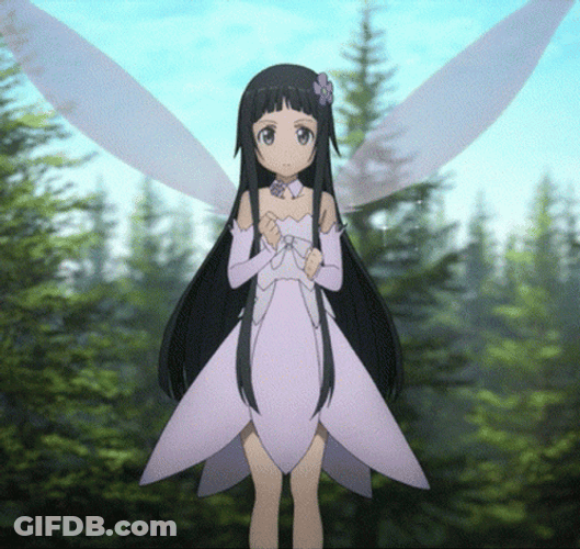 Anime Sao Cute Energetic Yui Salute GIF