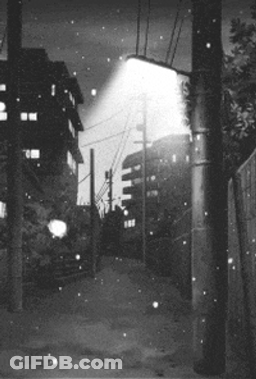 Anime Scenery Snowy Night GIF