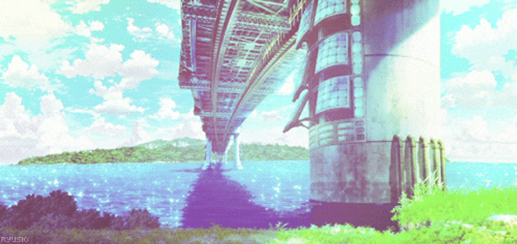 Anime Scenery Under The Bridge GIF