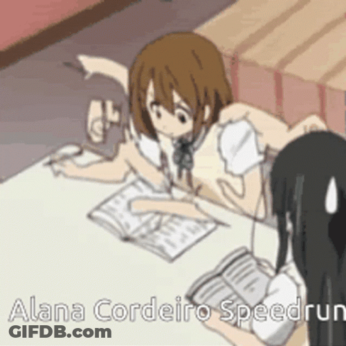 Anime School Speed Writing Test GIF