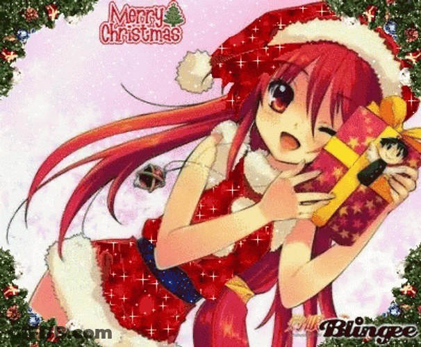 Anime Shakugan No Shana Merry Christmas, Shana GIF